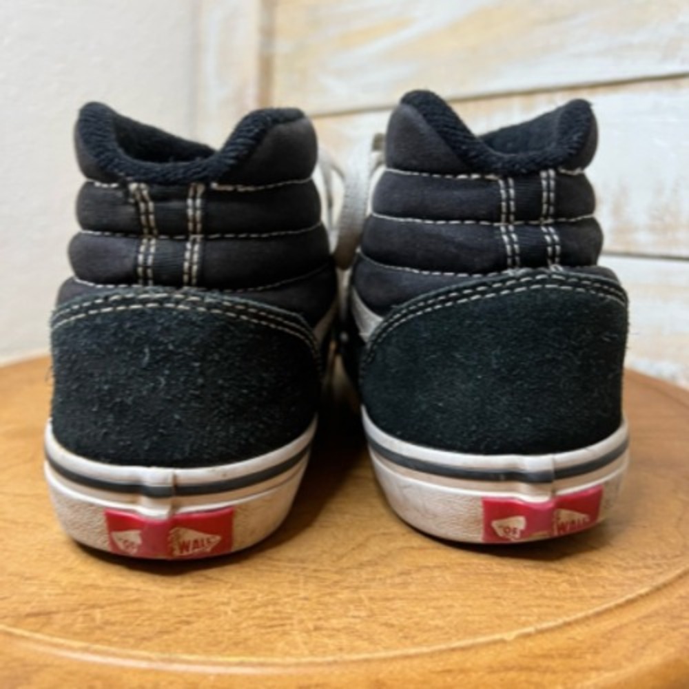 Vans Boys Old Skool Skate Shoes Athletic Black White 500714 High Top Lace Up 4 M - Picture 11 of 12